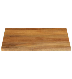 Dessus de table à bord vivant 80x80x3,8 cm bois massif manguier