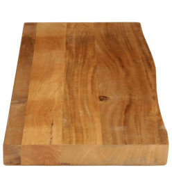 Dessus de table à bord vivant 120x30x3,8cm bois massif manguier