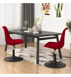 Chaises à dîner pivotantes 2 pcs Rouge Velours