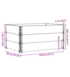 Colliers de palette 3 pcs 120x80 cm bois de pin solide