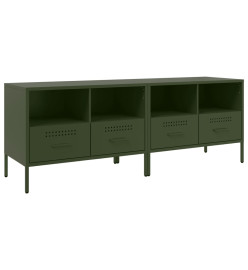 Meubles TV 2 pcs vert olive 68x39x50,5 cm acier laminé à froid