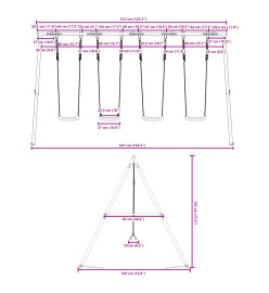 Jeu de balançoire d'extérieur avec 4 balançoires