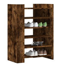 Armoire à chaussures chêne fumé 74,5x37,5x100 cm