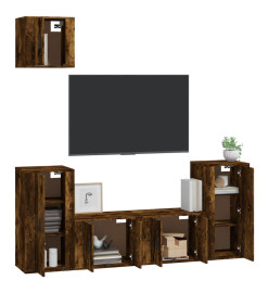 Ensemble de meubles TV 5 pcs Chêne fumé Bois d'ingénierie