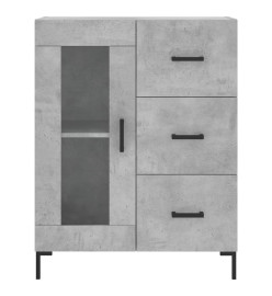 Buffet haut Gris béton 69,5x34x180 cm Bois d'ingénierie