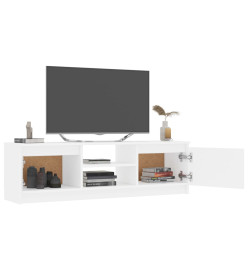 Meuble TV Blanc 120x30x35,5 cm Bois d'ingénierie