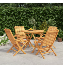 Ensemble à dîner de jardin 5 pcs Bois de teck massif