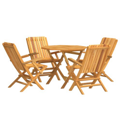 Ensemble à dîner de jardin 5 pcs Bois de teck massif