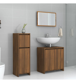 Ensemble de meubles de salle de bain 3 pcs Chêne marron