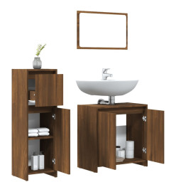 Ensemble de meubles de salle de bain 3 pcs Chêne marron