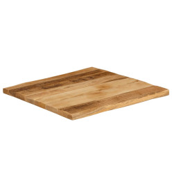 Dessus de table bord vivant 80x80x3,8 cm bois de manguier brut