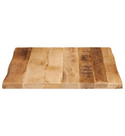 Dessus de table bord vivant 80x80x3,8 cm bois de manguier brut