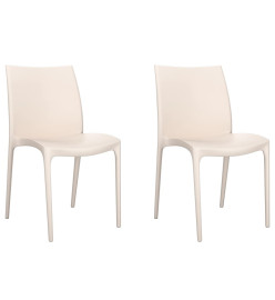 Chaises de jardin lot de 2 crème 50x46x80 cm polypropylène