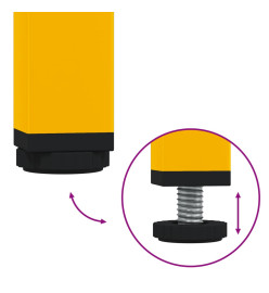 Meuble TV 2pcs jaune moutarde 68x39x50,5cm acier laminé à froid