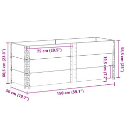 Colliers de palette 3 pcs gris 150x50 cm bois de pin solide