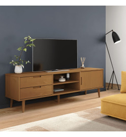 Meuble TV MOLDE Marron 158x40x49 cm Bois de pin massif