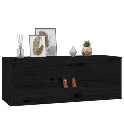 Armoire murale Noir 80x30x30 cm Bois de pin massif