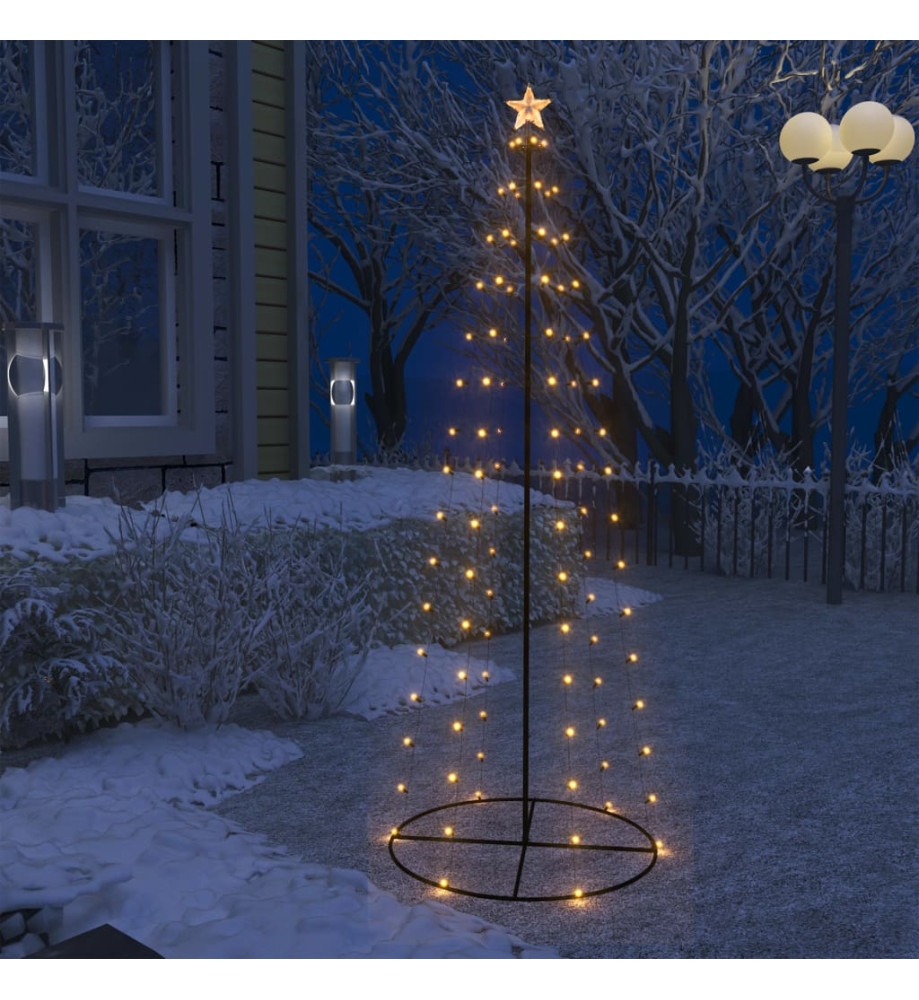 Arbre de Noël cône 100 LED blanc chaud décoration 70x180 cm