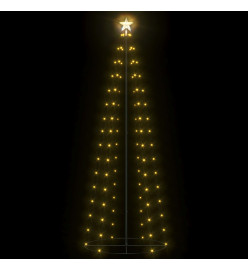 Arbre de Noël cône 100 LED blanc chaud décoration 70x180 cm