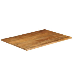 Dessus de table à bord vivant 100x80x2,5cm bois massif manguier