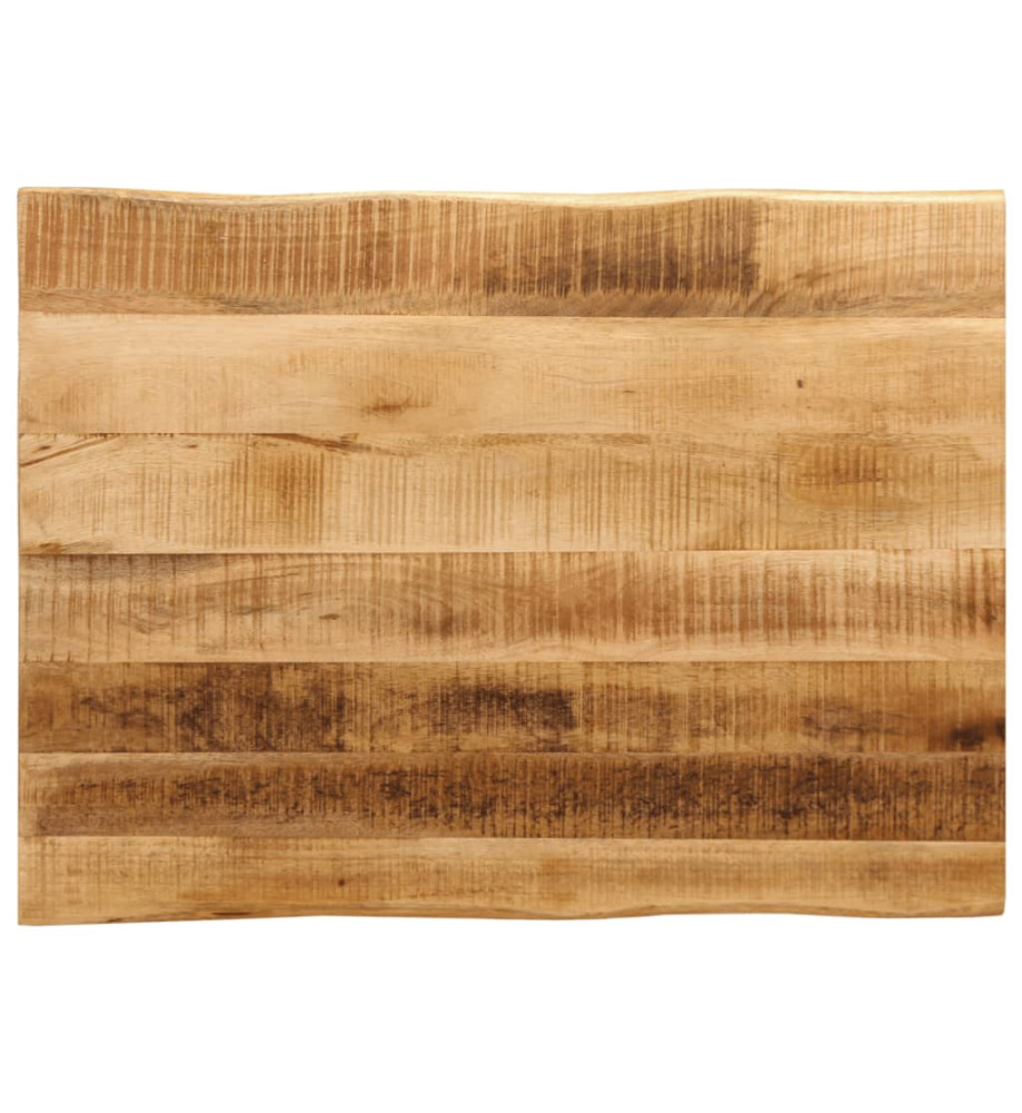 Dessus de table bord vivant 80x60x3,8 cm bois de manguier brut