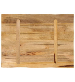 Dessus de table bord vivant 70x60x2,5 cm bois de manguier brut