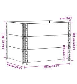 Colliers de palette 3 pcs 80x60 cm bois de pin solide