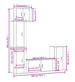 Ensemble de meubles TV 5 pcs Sonoma gris Bois d'ingénierie