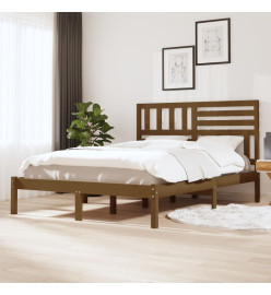 Cadre de lit Marron miel Bois de pin massif 140x200 cm