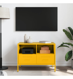 Meuble TV jaune moutarde 68x39x50,5 cm acier laminé à froid