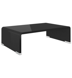 Meuble TV/ Support pour moniteur 40 x 25 x 11 cm Verre Noir