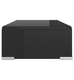 Meuble TV/ Support pour moniteur 40 x 25 x 11 cm Verre Noir