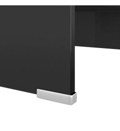 Meuble TV/ Support pour moniteur 40 x 25 x 11 cm Verre Noir