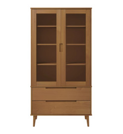 Armoire à vitrine MOLDE Marron 90x35x175 cm Bois de pin massif