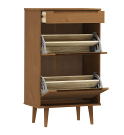 Armoire à chaussures MOLDE Marron 59,5x35x103 cm Bois de pin