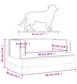 Lit pour chien bleu 60x40x30 cm velours