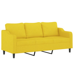 Ensemble de canapés 2 pcs avec coussins jaune clair tissu