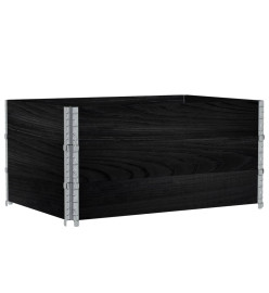 Colliers de palette 3 pcs noir 120x80 cm bois de pin solide