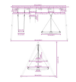 Jeu d'extérieur avec balançoire, trapèze et balançoire soucoupe