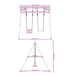 Ensemble de balançoire d'extérieur avec 2 balançoires