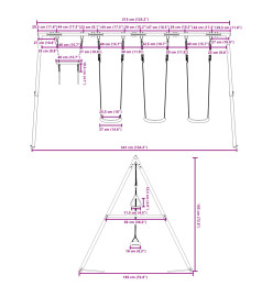 Ensemble de balançoire d'extérieur avec balançoires et trapèze
