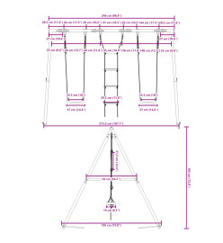 Ensemble de balançoire d'extérieur avec balançoires et échelle