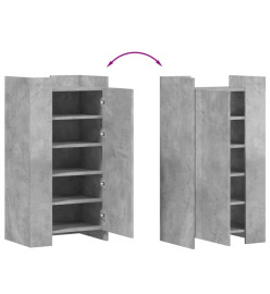 Armoire à chaussures gris béton 52x37,5x100cm bois d'ingénierie