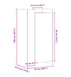 Armoire à chaussures gris béton 52x37,5x100cm bois d'ingénierie