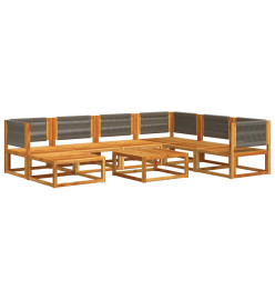 Salon de jardin avec coussins 8 pcs bois massif d'acacia