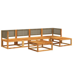 Salon de jardin avec coussins 6 pcs bois d'acacia solide