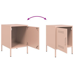 Tables de chevet 2 pcs rose 36x39x50,5 cm acier