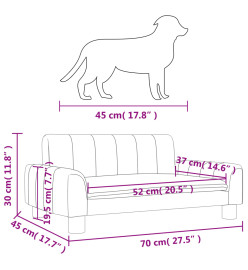 Lit pour chien cappuccino 70x45x30 cm similicuir