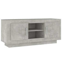 Meuble TV gris béton 102x35x45 cm bois d'ingénierie