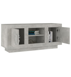 Meuble TV gris béton 102x35x45 cm bois d'ingénierie